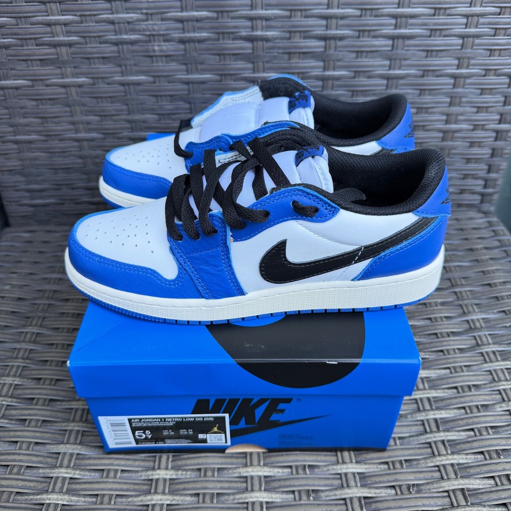 Air Jordan 1 Retro Low OG GS Mystic Navy Game Royal Size 5.5Y Womens 7